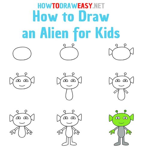 How To Draw An Alien Easy Step By Step