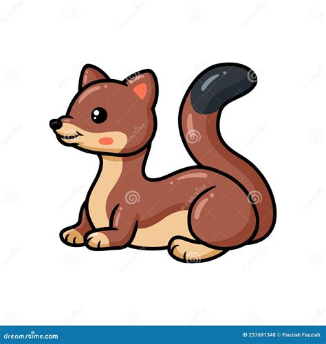 Cute Little Weasel Cartoon Posing Stock Vector Illustration Of Kawaii