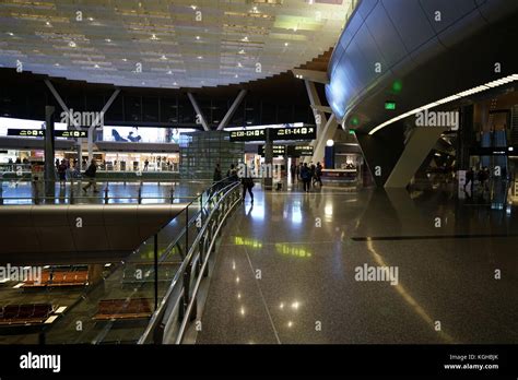 Hamad International Airport Doha Qatar Terminal Interior Leading To