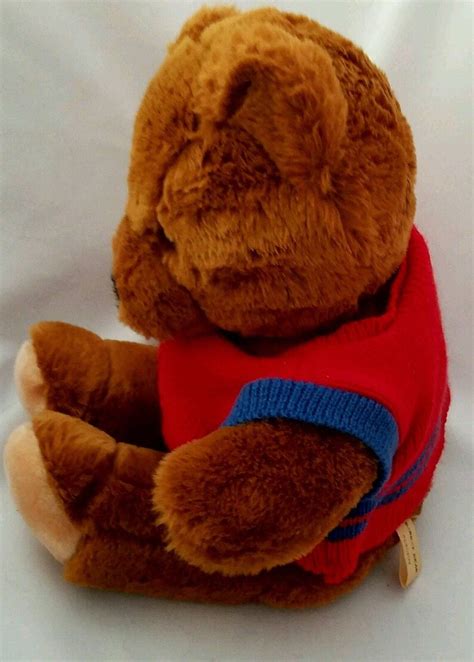 Vintage Teddy Bear Plush Caltoy Barret Bear Brown With Red Etsy