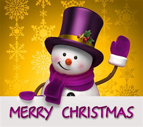 Snowman Christmas Cute Merry Winter Hd Wallpaper Peakpx