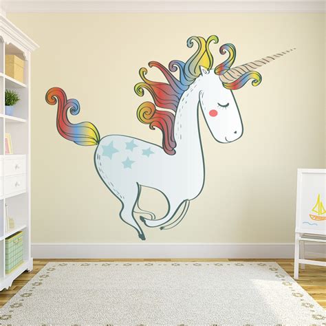 Then wall stickers are the perfect solution for you! Rainbow Unicorn Wall Sticker