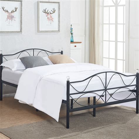 Shop Vecelo Bed Frames Queenfulltwin Size Metal Platform Beds Free