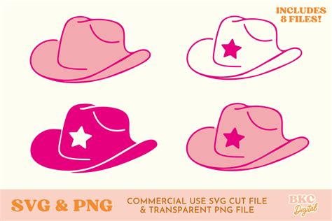 Pink Cowboy Hats Cowgirl Svg And Png Graphic By Bykirstcodigital