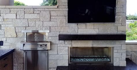 Modern Outdoor Fireplace Stone Veneer Exterior Stone Home Facade
