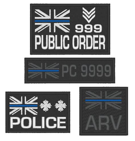 Embroidered Thin Blue Line Personalised Patches For Police Etsy Uk