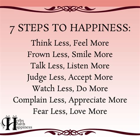 7 Steps To Happiness ø Eminently Quotable Inspiring And
