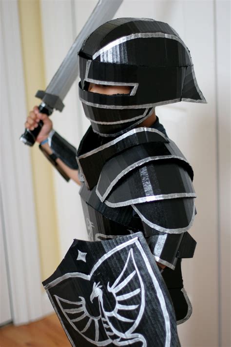 Black Knight Costume Knight Costume Diy Knight Costume Cardboard Costume