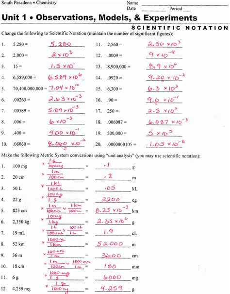Multiplying And Dividing Scientific Notation Worksheet 8th G