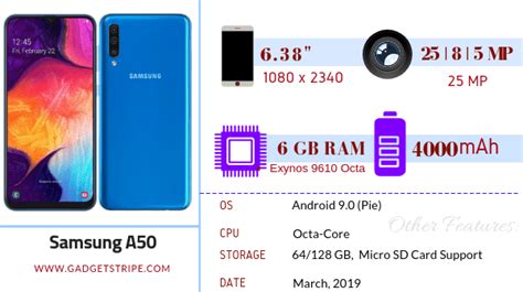 Samsung Galaxy A50 Full Specifications Features And Price Gadgetstripe