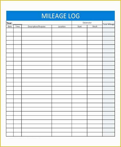 Vehicle Mileage Log Template Free Of Free Vehicle Car Mileage Log Form