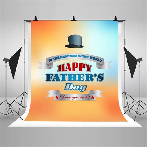 Happy Fathers Day Photography Backdrops Spring Hat Blue Photo