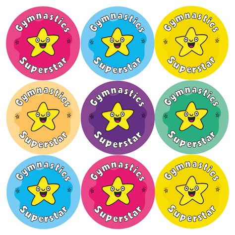 Gymnastics Superstar Reward Stickers — Classroom Stickers