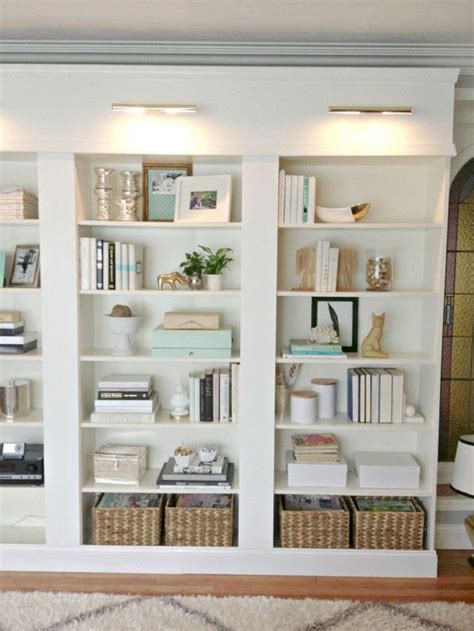 Built In Bookcases Using Ikea Shelves Styling Bookshelves Decorating