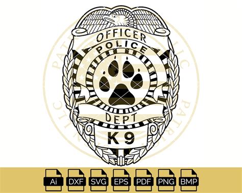 K9 Police Badge K9 Police File Police Badge Vector K9 Etsy