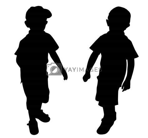 Silhouettes Of Two Little Boys By Sattva Vectors And Illustrations Free