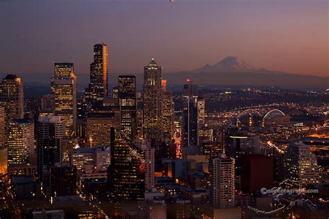 Seattle Seattle At Sunset From The Space Needle Mike Criss Flickr