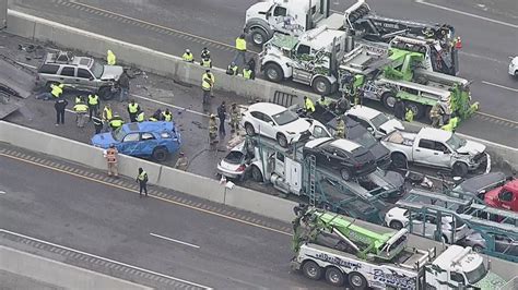 Raw Aerial Footage Of Deadly 75 100 Vehicle Pileup Crash On I 35w In