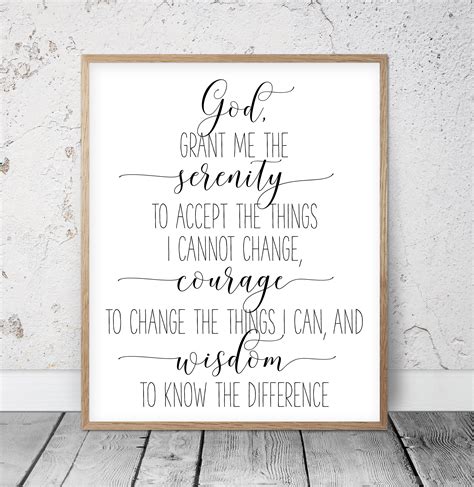 Serenity Prayer Wall Artgod Grant Me The Serenity To Accept The Things