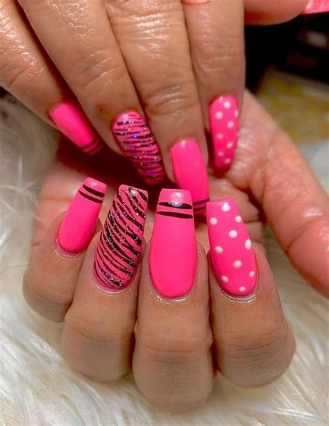 55 Neon Pink Nails For Electrifying Nails That Stand Out