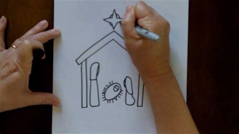 How To Draw A Nativity Scene Simple And Easy Drawing Tutorial For