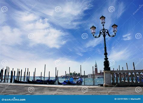 Gondolas In Saint Mark Square Venice Italy Stock Image Image Of