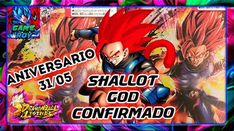 Maybe you would like to learn more about one of these? DRAGON BALL LEGENDS SHALLOT GOD CONFIRMADO ANIVERSARIO FILTRACION V-JUMP /DB LEGENGDS - YouTube