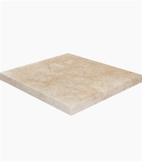 16×16 Ivory Tumbled Travertine Paver Natural Elegance Collection