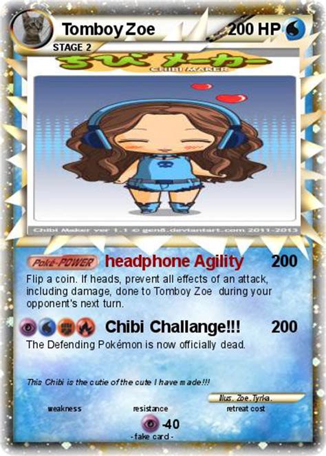 Pokémon Tomboy Zoe Headphone Agility My Pokemon Card