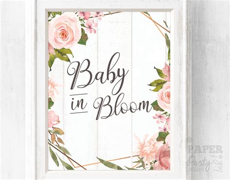 Baby In Bloom Shower Sign 8x10 Baby In Bloom Printable Sign Etsy