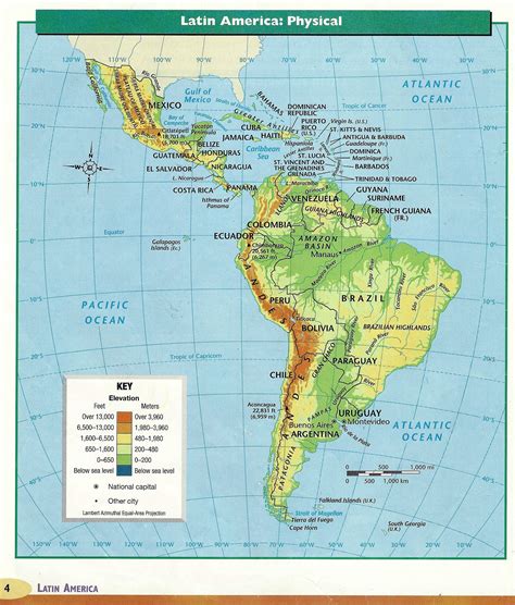 Labeled Features Labeled Latin America Physical Map Internet Hassuttelia Images And Photos Finder