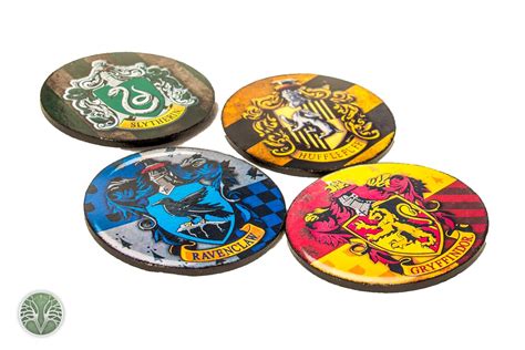 4 Harry Potter Coasters Set Of 4 Custom Coasters Harry Etsy