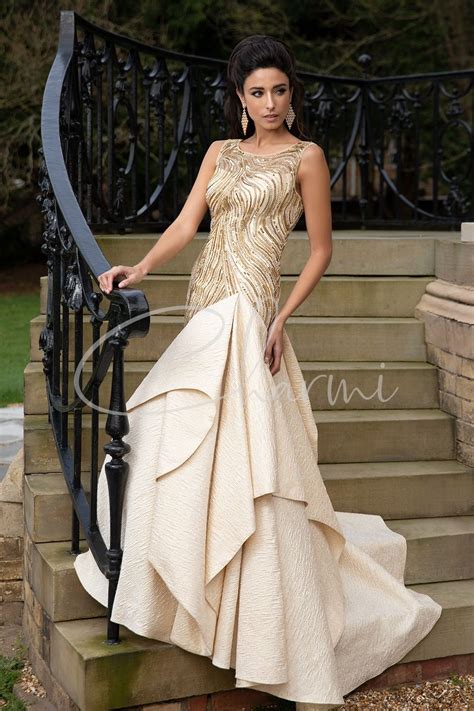 Ivory Gown With Gold And Diamante Embellishments Wbg01 Charmi Creations