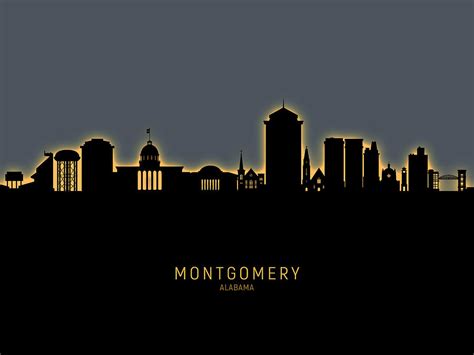 Montgomery Alabama Skyline Digital Art By Michael Tompsett Fine Art