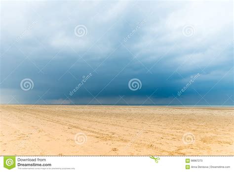Sandy Formby Beach Near Liverpool On A Cloudy Day Stock Image Image