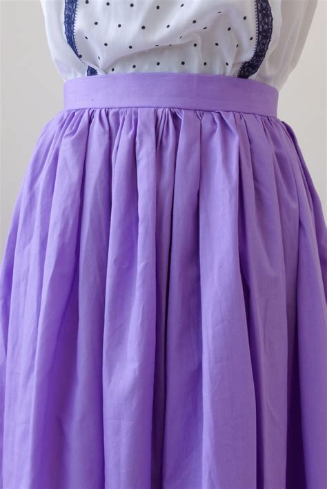 Deadstock Vintage Prairie Skirt Extra Small Purple Dirndl Etsy