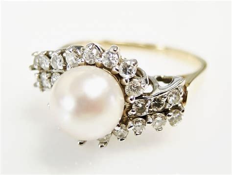Sensational 60s Vintage Pearl Engagement Pearl And