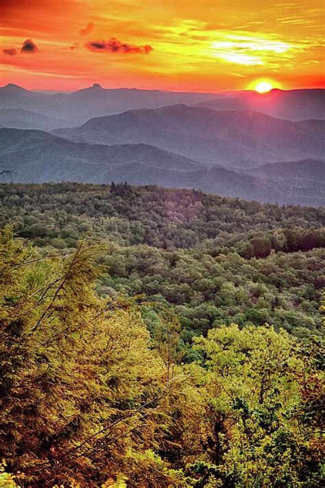 Blue Ridge Parkway Summer Appalachian Mountains Sunset Photograph By