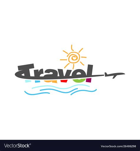Creative Travel Typography Logo Design Image Vector Image