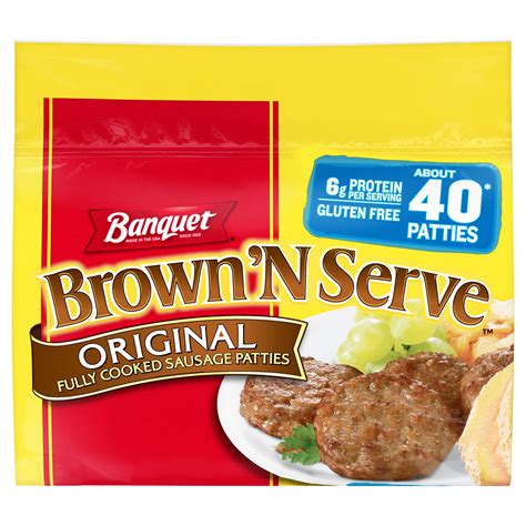 Banquet Brown N Serve Fully Cooked Original Sausage Patties Oz