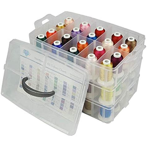 Machine Embroidery Thread Polyester 63 Colors With Plastic Storage Box