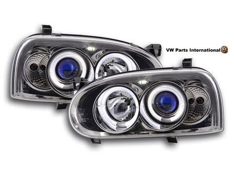 Vw Golf Mk3 Gti Tdi Vr6 Headlights Halo In Chrome Left And Right Set