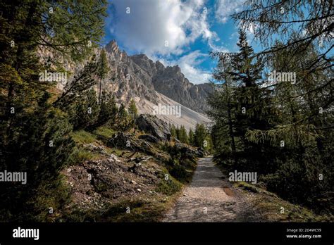 Hiking Path In The Mountain Landscape Of The Cadini Di Misurina