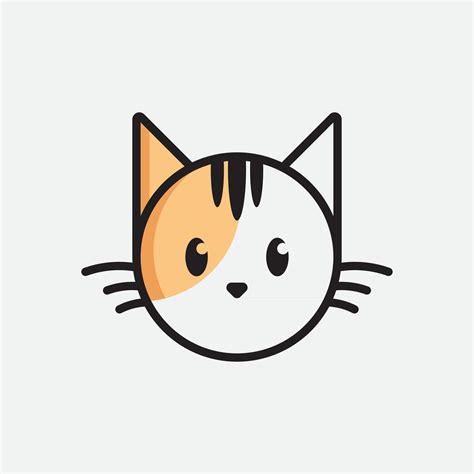 Linda Cabeza De Gato Logo De Dibujos Animados Cabeza De Gato Buena Para Productos Relacionados