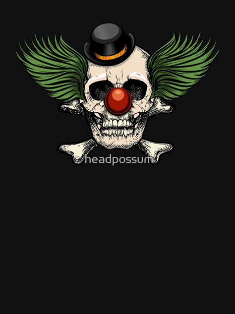Scary Evil Clown Skull With Bowler Hat T Shirt By Headpossum Redbubble