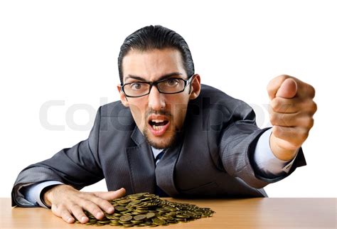 Businessman With Golden Coins Stock Image Colourbox