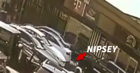 New Nipsey Hussle Shooting Surveillance Video Shows Shooter In The Act