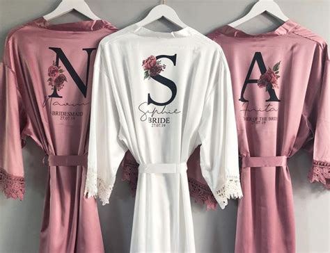 Personalised Bridal Robe Wedding Dressing Gown Initial Etsy
