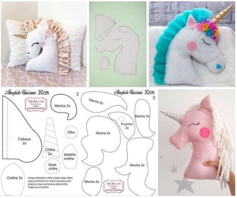 Moldes Para Hacer Una Almohada De Unicornio Almofada De Unicórnio