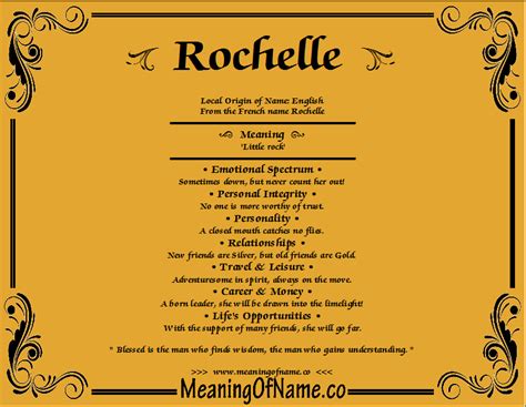 Rochelle Meaning Of Name